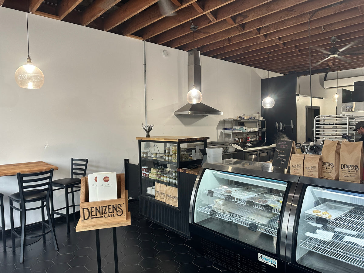 New Brunch Menu at Denizens Cafe... and a mural by Alex Chiu! Rocky Butte Coffee Roasters